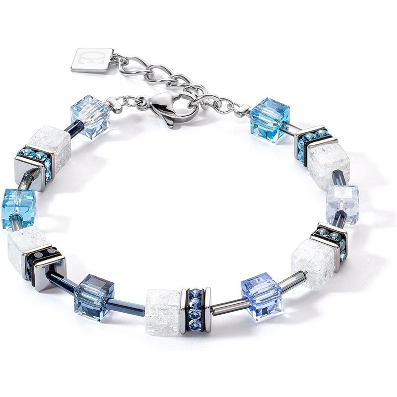 Coeur de Lion Damen-Armband GeoCUBE Multicolor Blau-Weiß 3018/30-0714