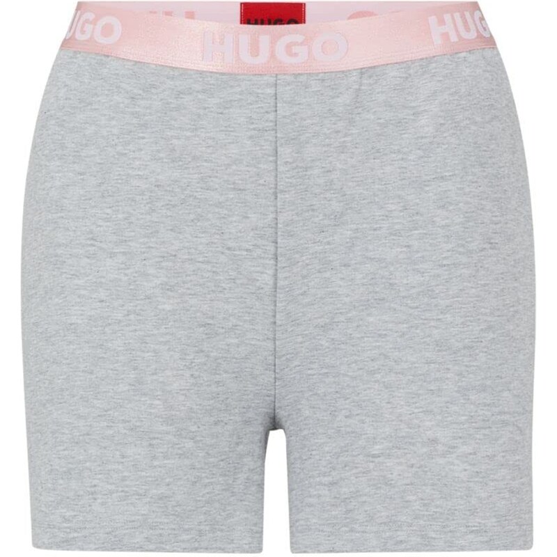HUGO Damen Sporty Logo_Shorts Loungewear Short, Medium Grey35, M EU