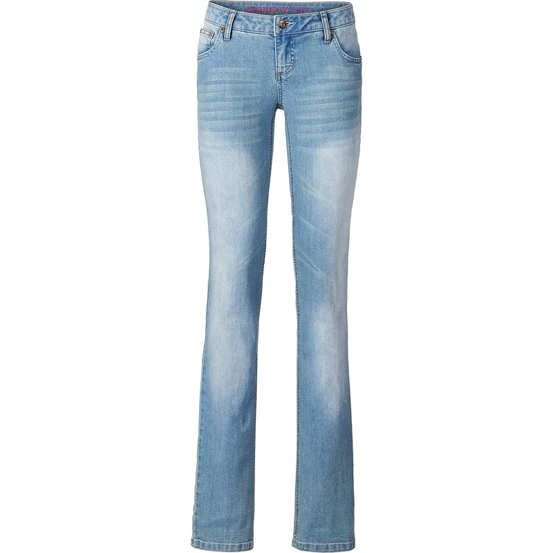 RAINBOW Slim Jeans, Kurz in blau für Damen von bonprix