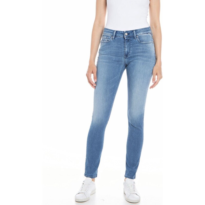 Replay Damen Jeans Luzien Skinny-Fit, Medium Blue 009 (Blau), 25W / 30L