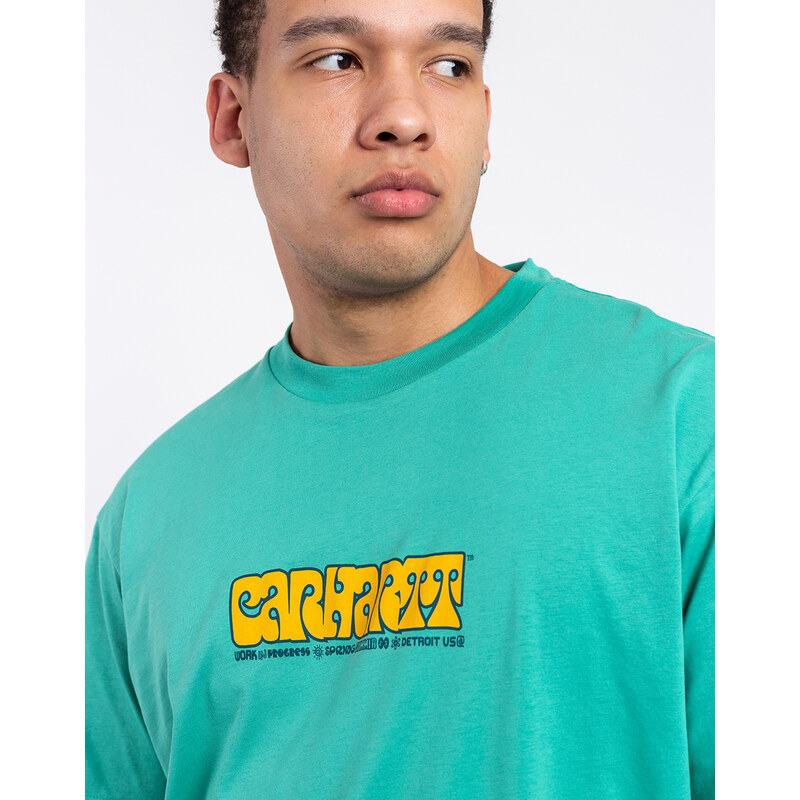 Carhartt WIP S/S Heat Script T-Shirt Aqua green