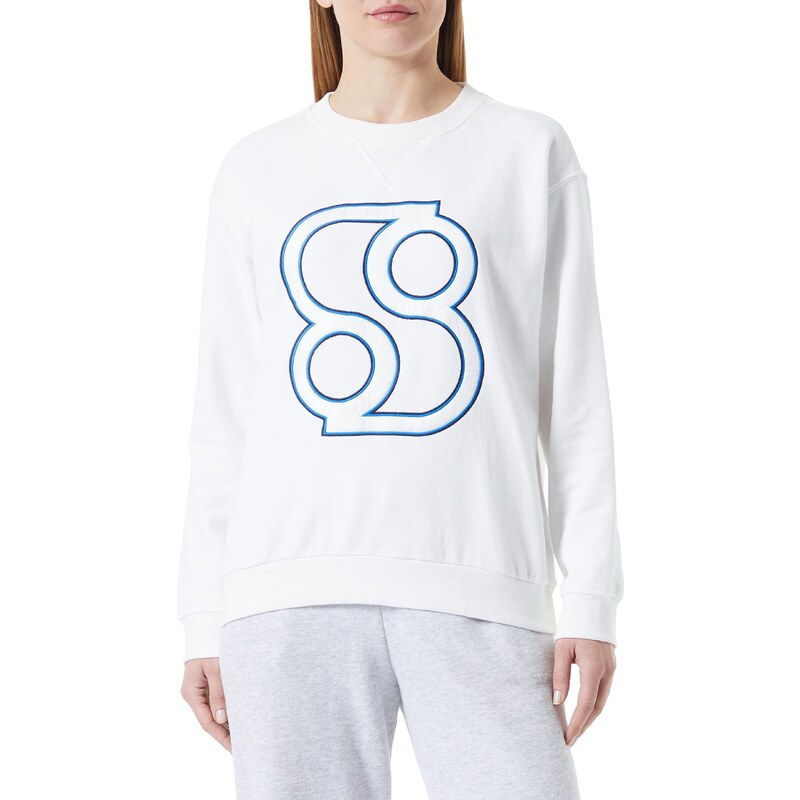 s.Oliver Damen Sweatshirts Sweatshirts langarm, Weiß, 44 EU
