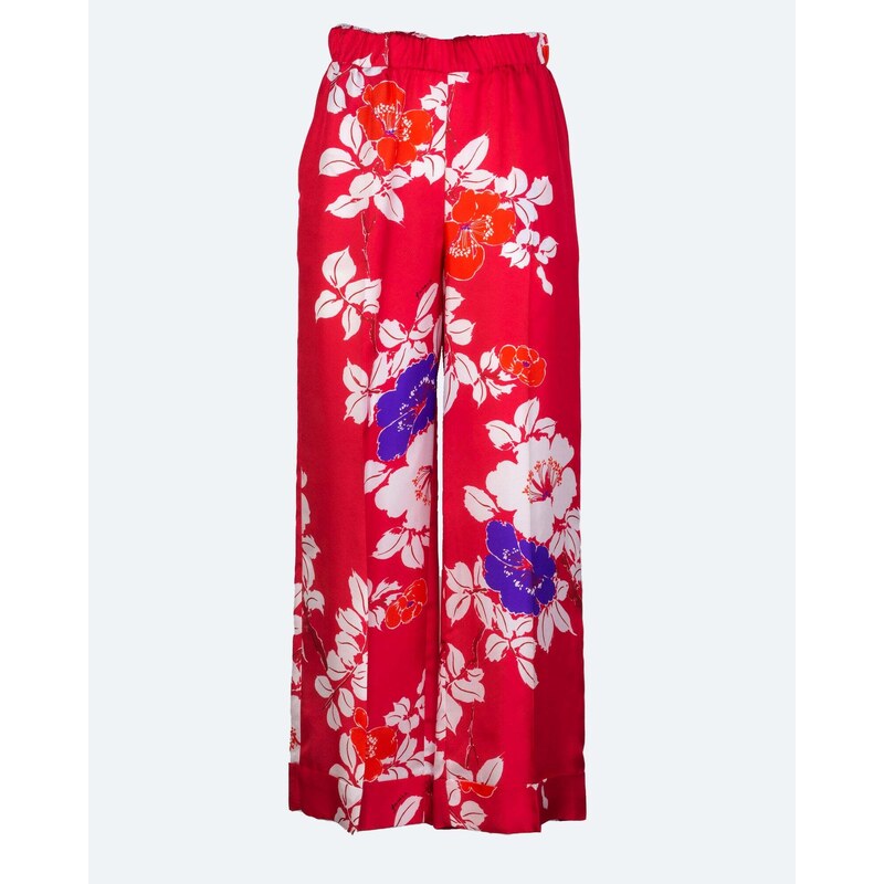PAROSH Palazzo trousers with floral pattern