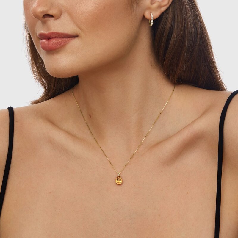 Halskette aus 14-karätigem Gelbgold mit Madeira-Citrin KLENOTA K0465033