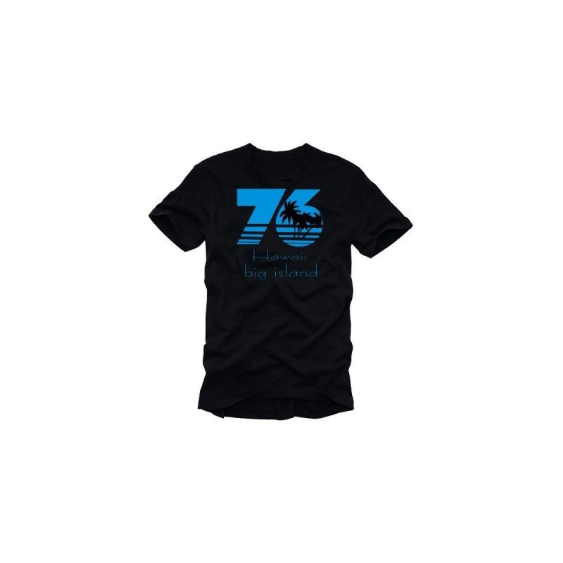 Coole-Fun-T-Shirts HAWAII 76 big Island t-shirt schwarz/ blau S - XXXL