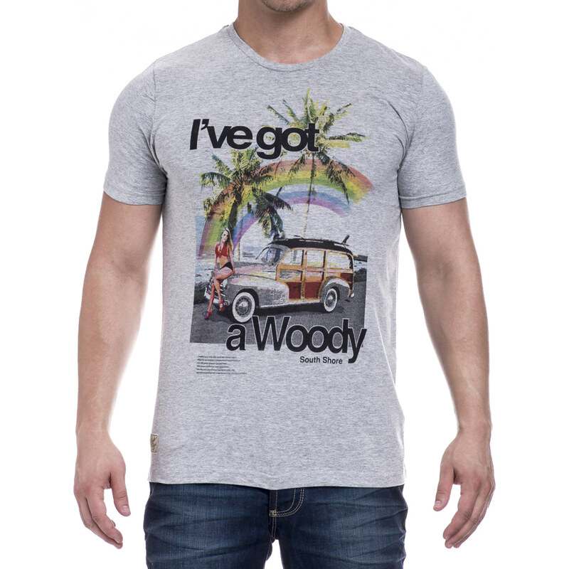 Lesara Herren T-Shirt I´ve got a Woody - Grau - S