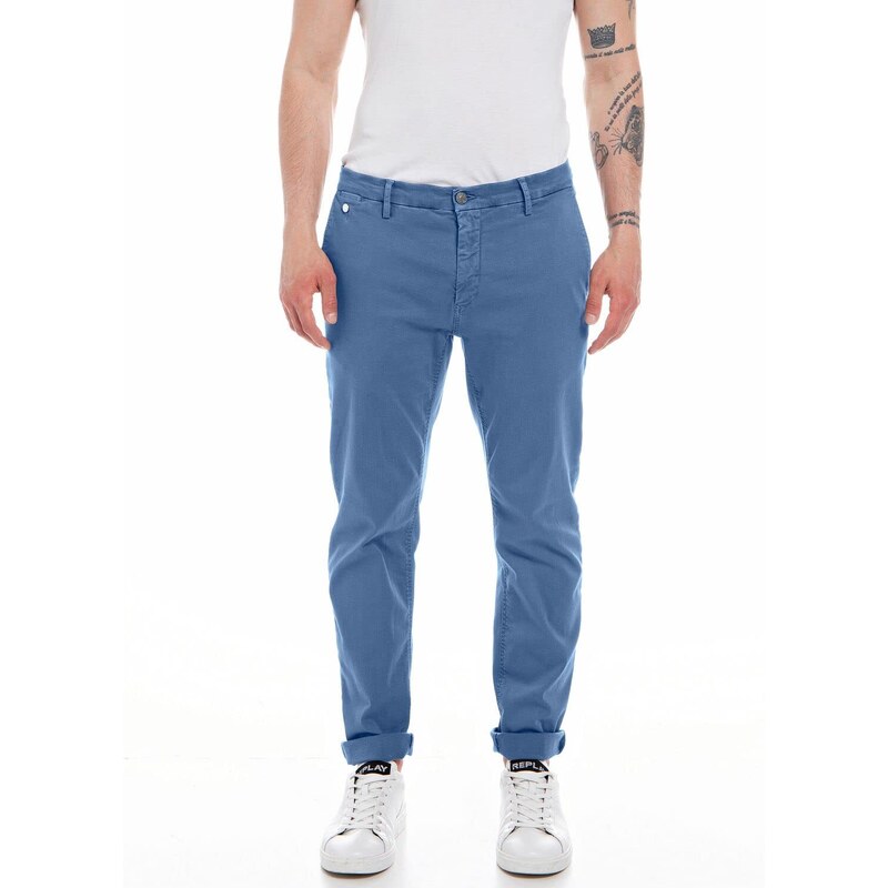 Replay Herren M9722a Benni Hyperchino Color Xlite Jeans Chino, Slate Blue 958, 28W / 32L