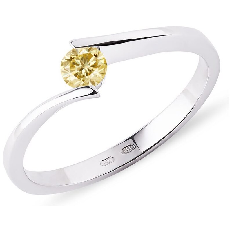 Weißgold-Ring mit gelbem Diamant KLENOTA K0346032