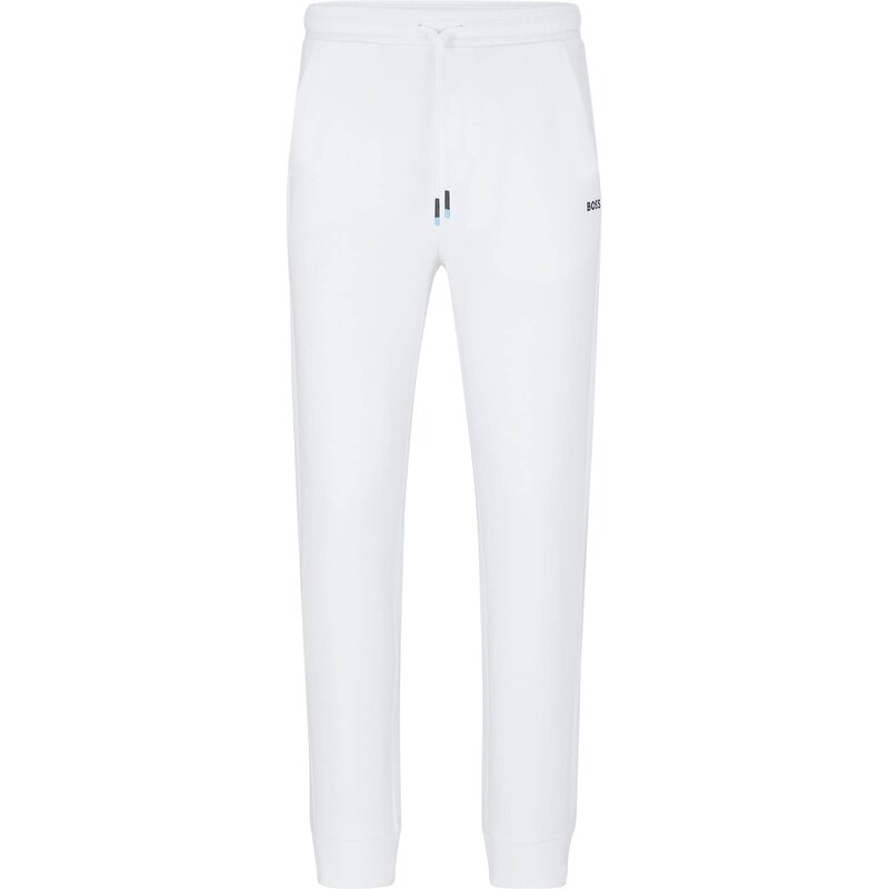 BOSS Herren Hadiko 1 Regular-Fit Jogginghose mit mehrfarbigen Logos Weiß L
