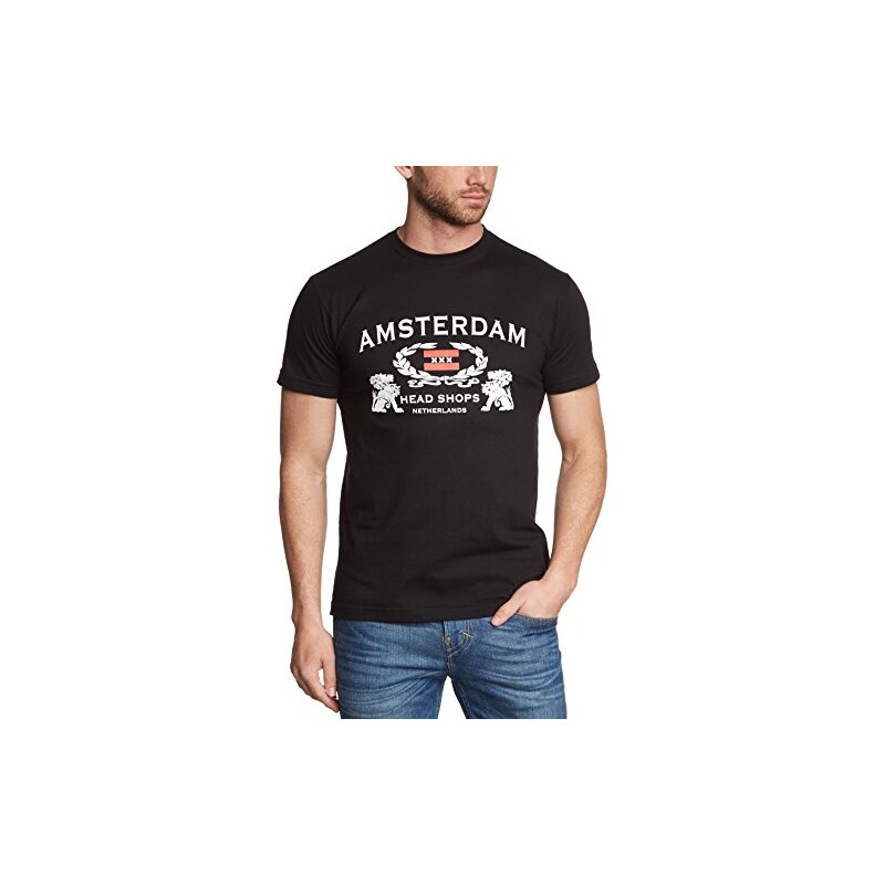 Coole-Fun-T-Shirts AMSTERDAM head shop T-SHIRT S M L XL XXL XXXL HEADSHOP schwarz