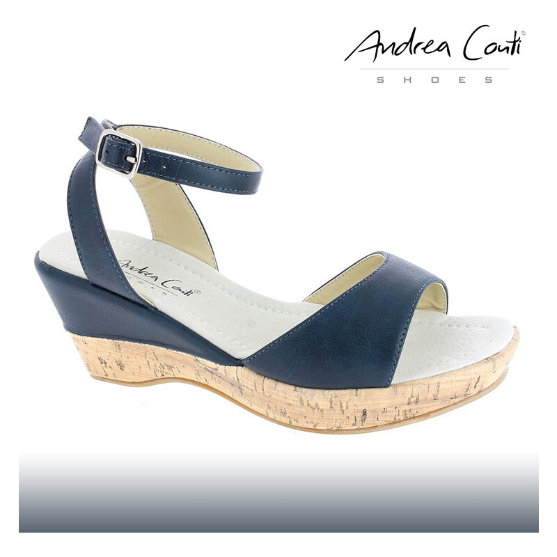 Andrea Conti Leder-Sandale mit Kork-Optik - 40