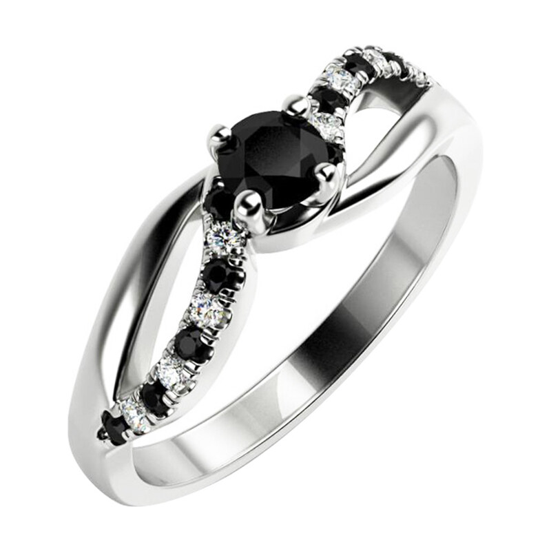 Eppi Verlobungsdiamant mit schwarzen und weißen Diamanten Ewie