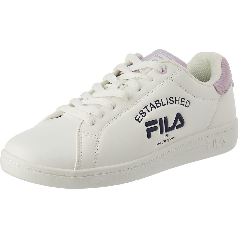 FILA Damen Crosscourt 2 NT Logo wmn Sneaker, White-Fair Orchid, 42 EU Schmal