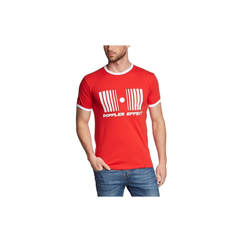 Coole-Fun-T-Shirts Herren T-shirt Doppler Effect Ringer