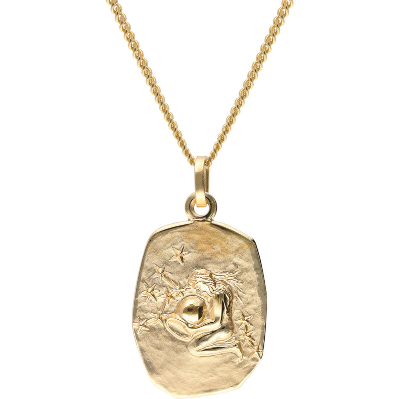 trendor Wassermann Sternzeichen Gold 333 mit vergoldeter Silberkette 15404-02-45, 45 cm