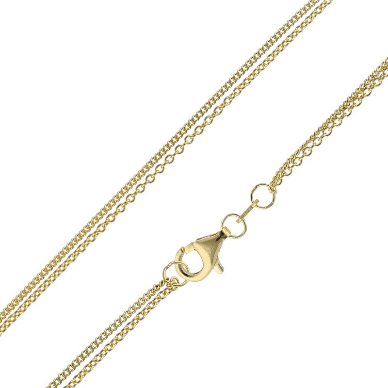 trendor Damen-Halskette für Anhänger 925 Silber Vergoldet Zweireihig 15492-40, 40 cm