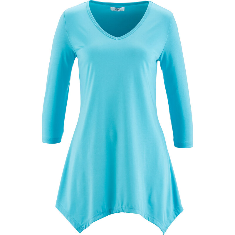 bpc bonprix collection Zipfel-Shirt, 3/4-Arm in blau für Damen von bonprix