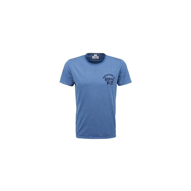s.Oliver Herren T-Shirt mit Applikation, Einfarbig