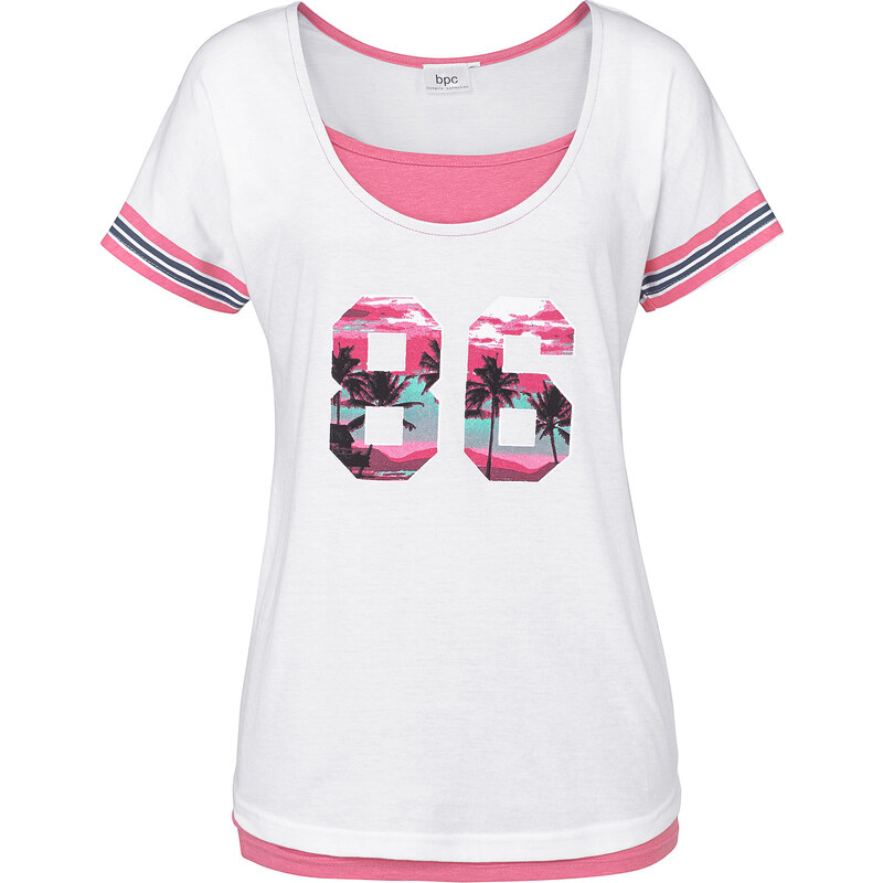 bpc bonprix collection T-Shirt mit Top (2-tlg. Set) kurzer Arm in weiß für Damen von bonprix