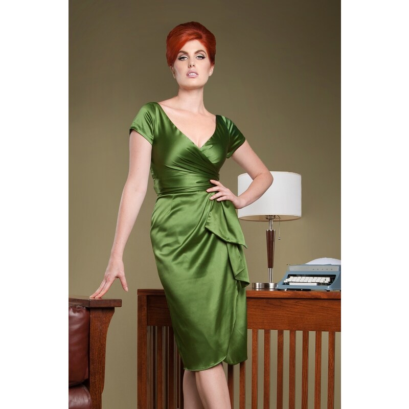 Pinup Couture 60s Ava Pencil Dress in Jade Green