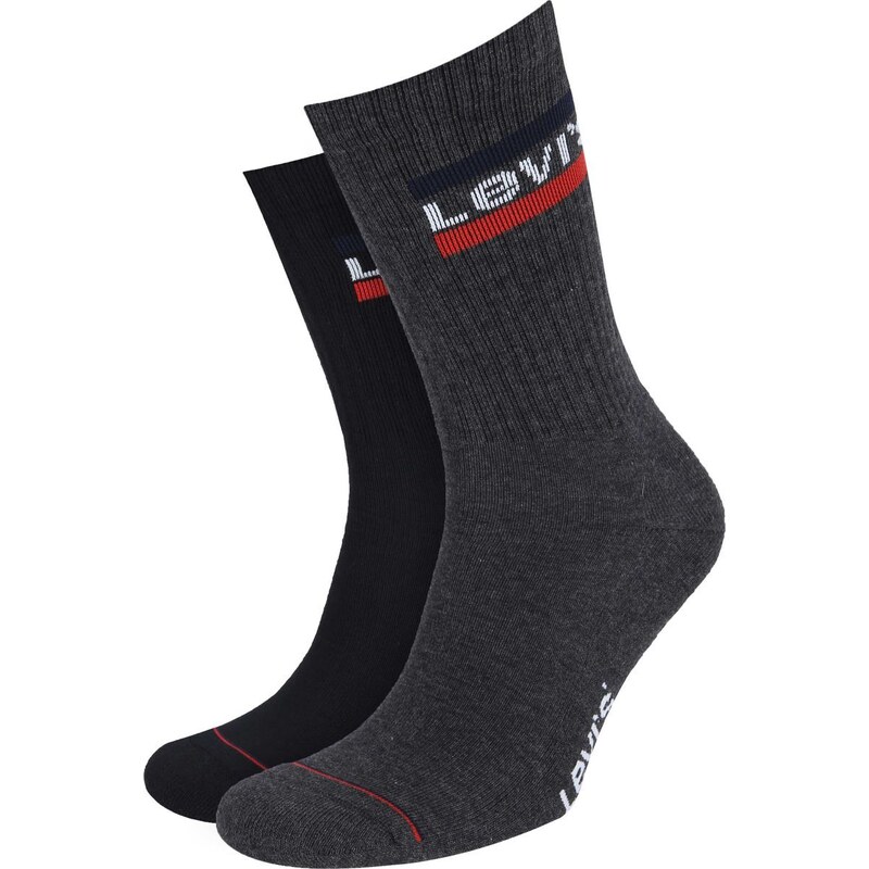 Levi's 2-Pack Sportswear Socken Schwarz Dunkelgrau