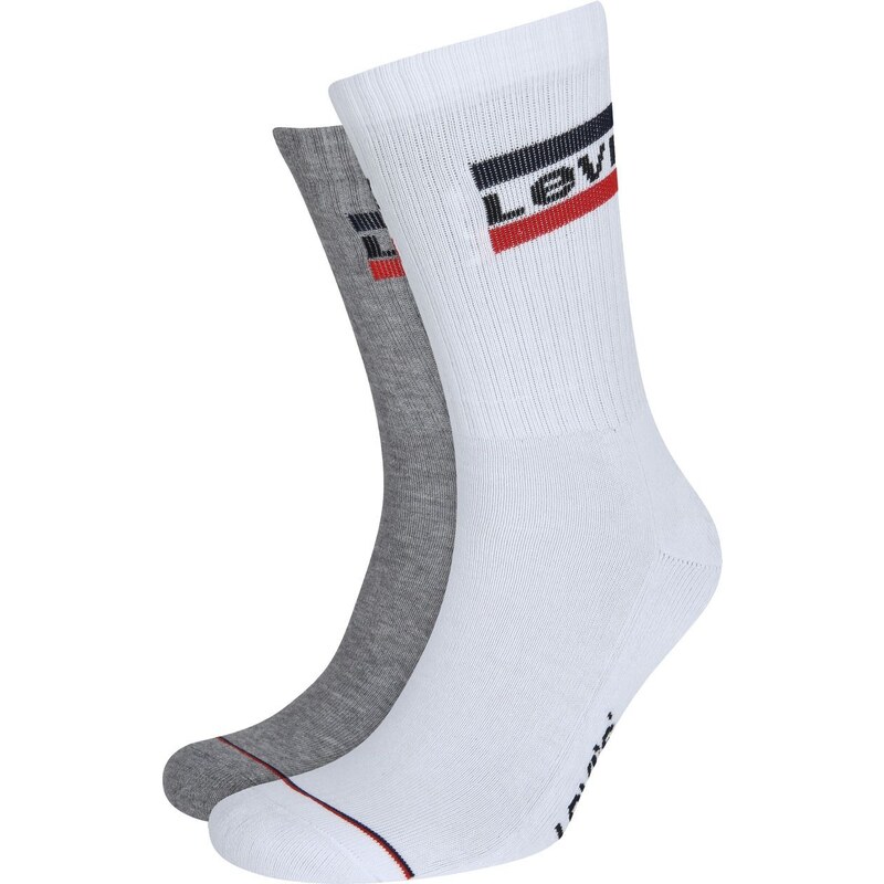 Levi's 2-Pack Sportswear Socken Grau Weiß