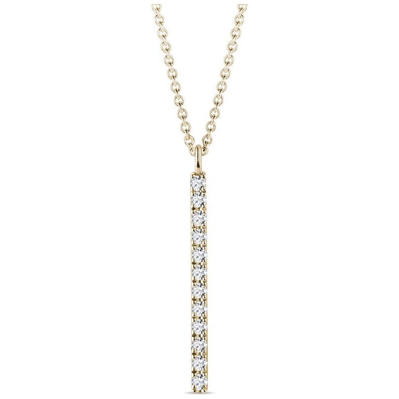 Halskette mit Diamantstab in Gelbgold KLENOTA K0677013