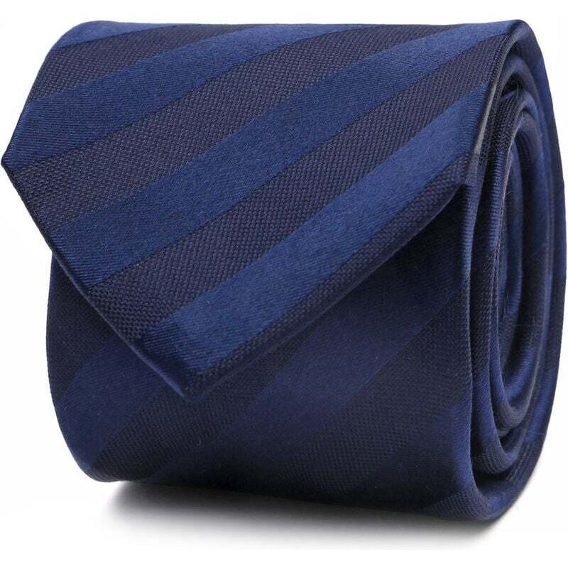 Suitable Krawatte Seide Streif Navy -