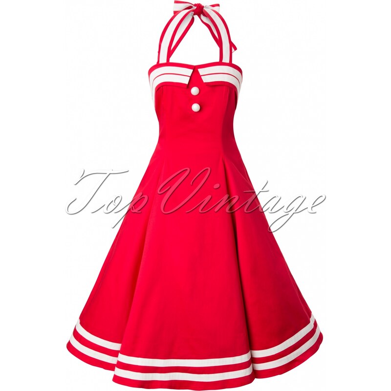 Collectif Clothing 50s Sindy Doll Sailor red swing dress