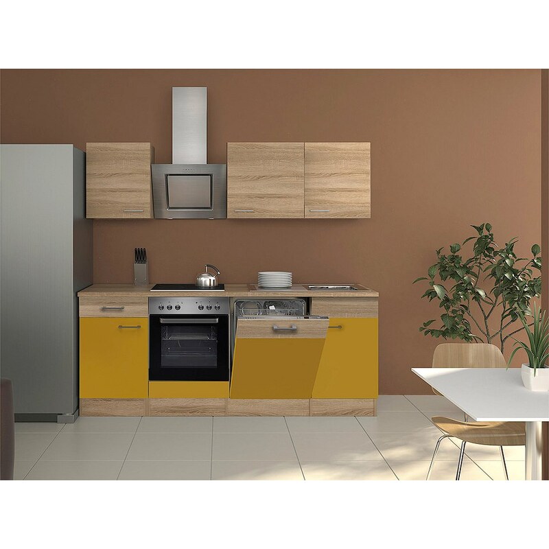 Küchenzeile mit E-Geräten »Rio«, Breite 220 cm,inkl. 2. Frontensatz gratis dazu