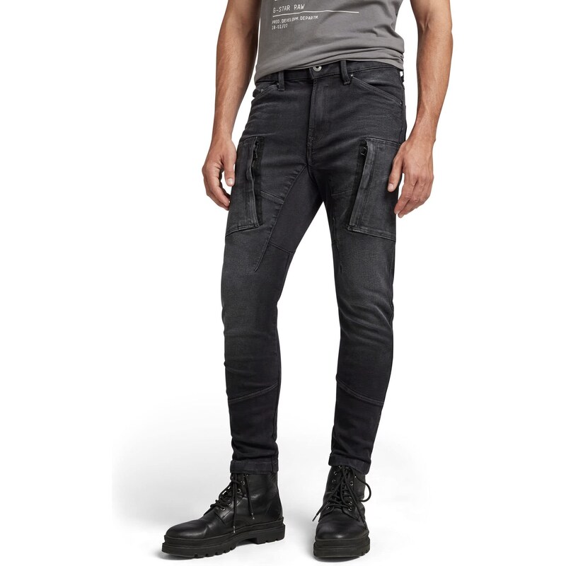 G-STAR RAW Herren Denim Cargo 3D Skinny Jeans, Grau (worn in black onyx D22075-C910-C942), 33W / 34L