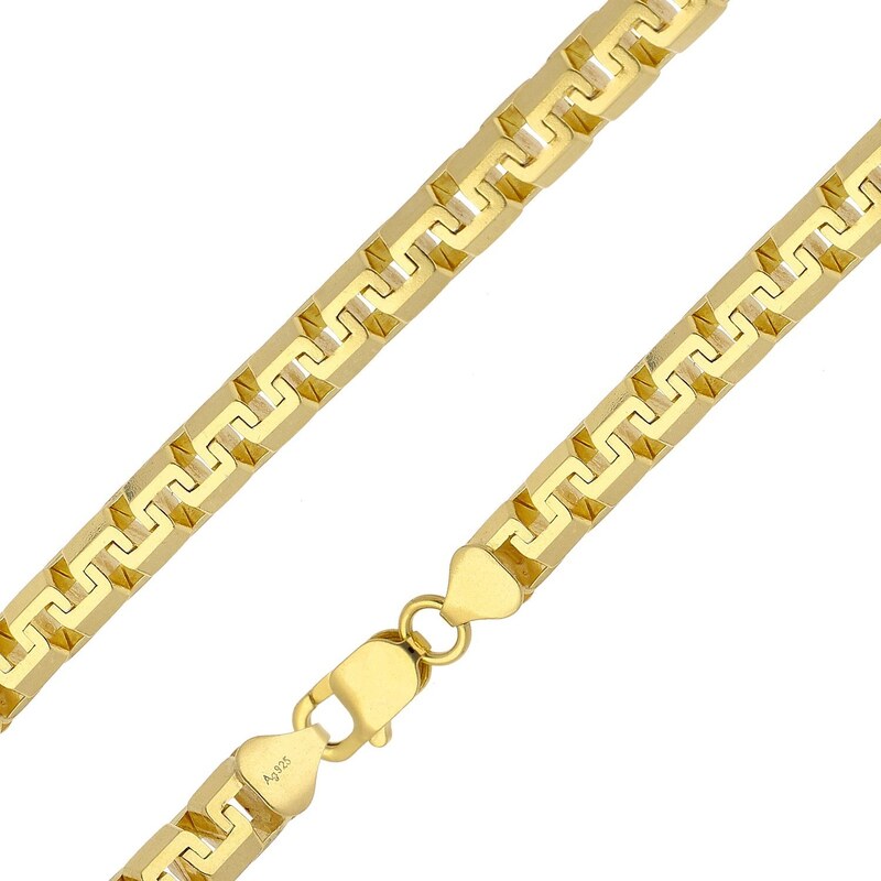 trendor Halskette für Damen und Herren 925 Silber Vergoldet 15626-45, 45 cm