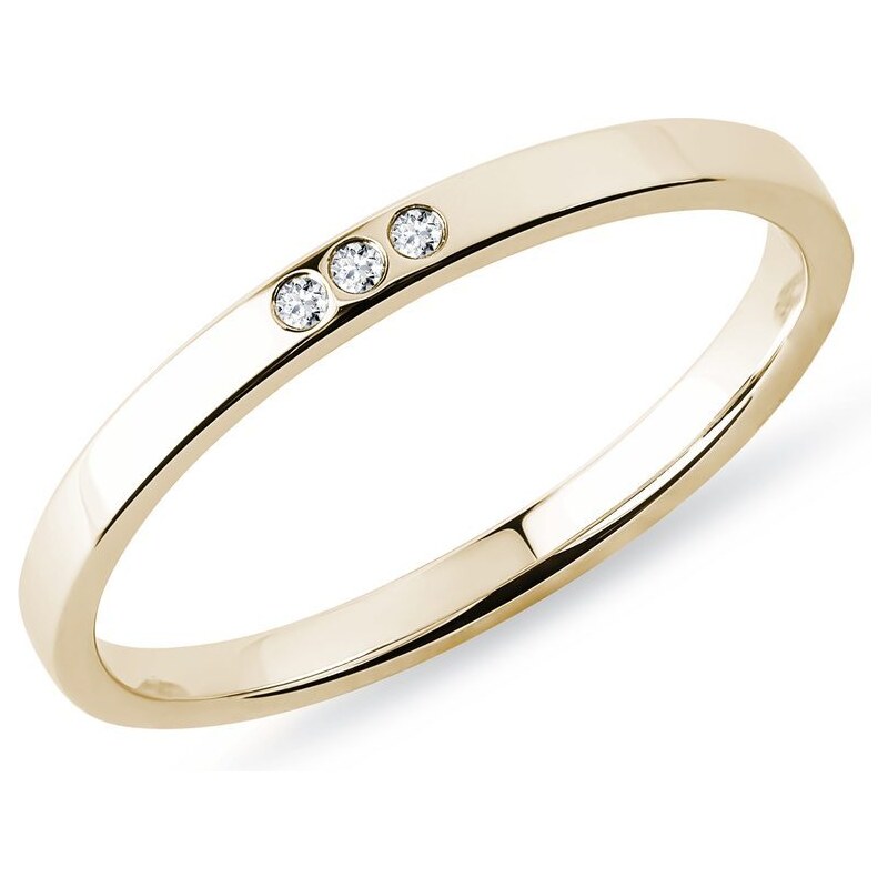 Ring Gelbgold mit drei Diamanten KLENOTA X0898133L18