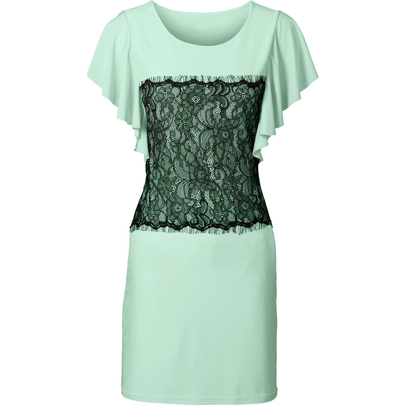 BODYFLIRT Shirtkleid/Sommerkleid kurzer Arm in grün (Rundhals) von bonprix