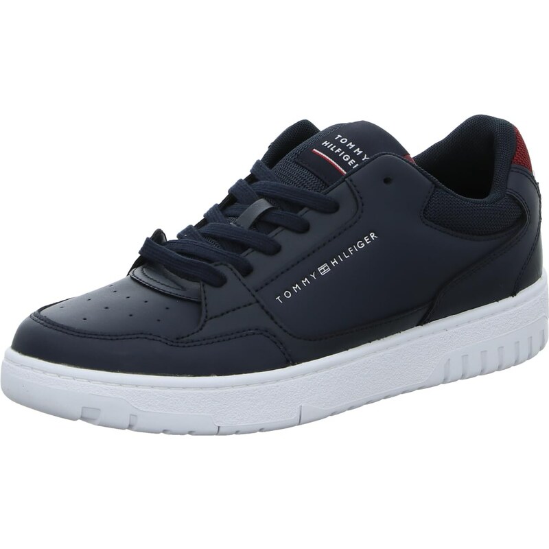 Tommy Hilfiger Herren Cupsole Sneaker Basket Core Leather Schuhe, Blau (Desert Sky), 40