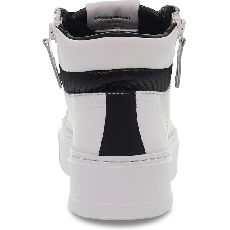 Sneaker Crime London WEIGHTLESS DOUBLE ZIP aus Leder Weiß