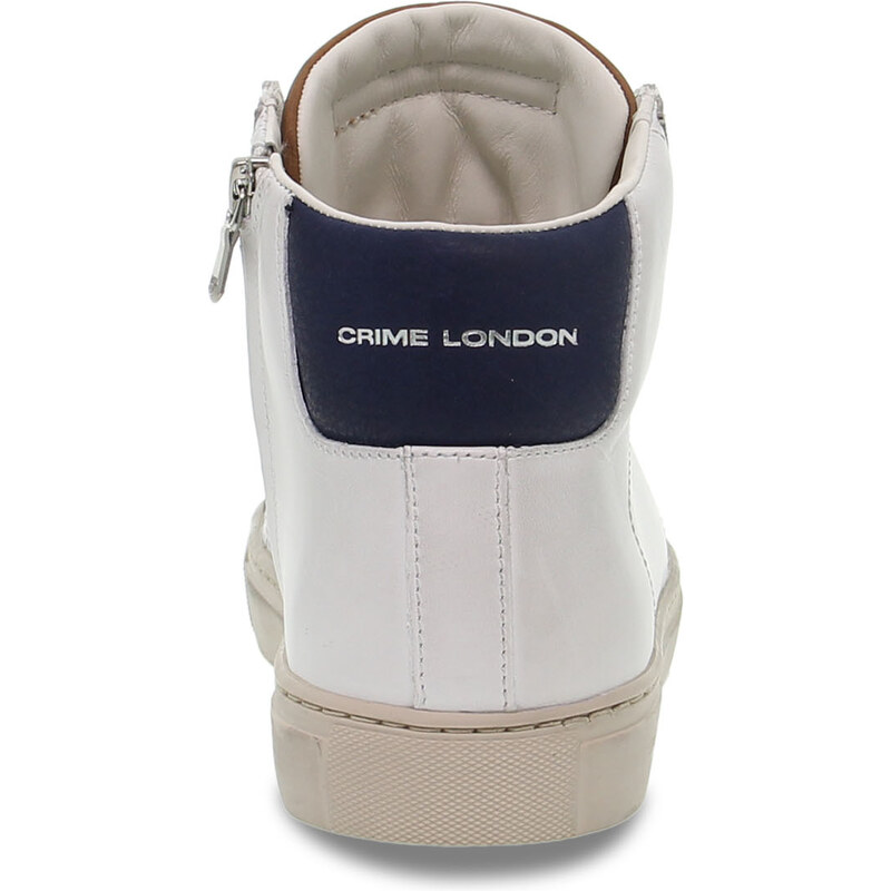 Sneaker Crime London HIGH TOP ESSENTIAL aus Leder Weiß