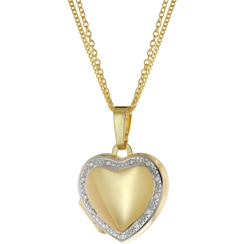 trendor Halskette mit Herz-Medaillon Gold auf Silber 925 15644-40, 40 cm