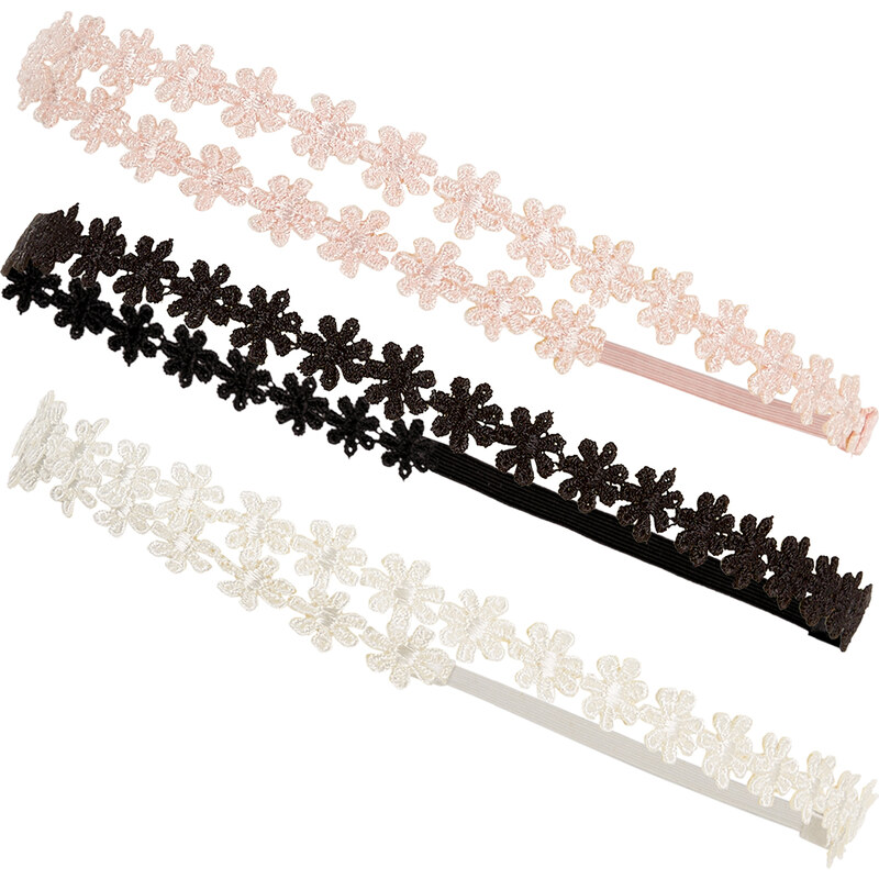 Accessorize 3 Power-Haarbänder mit Blumenmotiv
