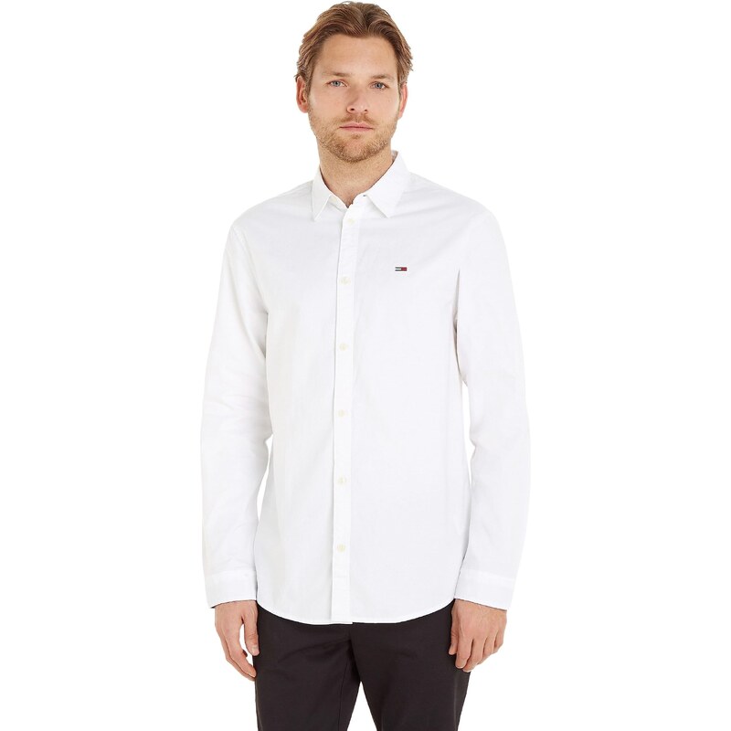 Tommy Hilfiger Tommy Jeans Herren Hemd Classic Oxford Shirt Langarm, Weiß (White), S