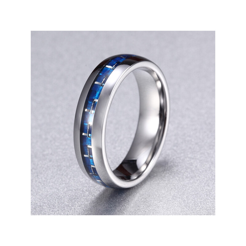 Lesara A.Angelini Herren-Ring mit blauem Carbon - 65