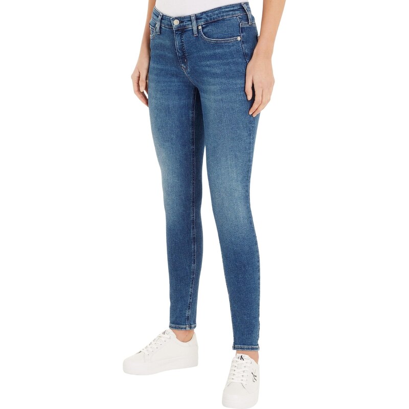Calvin Klein Jeans Damen Jeans Mid Rise Skinny Fit, Blau (Denim Dark), 33W / 32L
