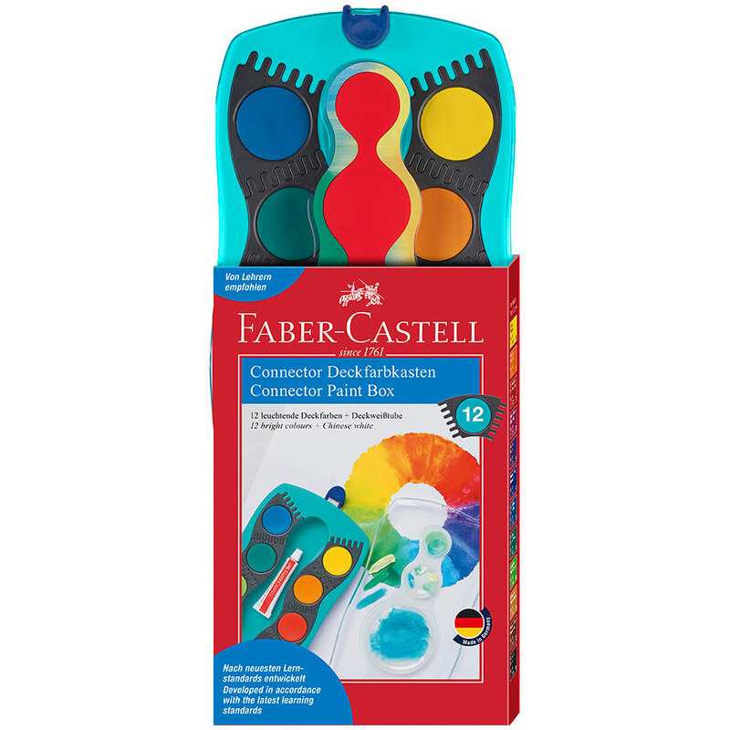 Faber-Castell Deckfarbkasten "Connector" in Türkis - 12 Farben | onesize