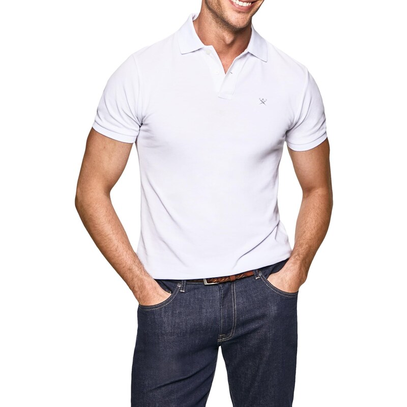 Hackett London Herren Slim Fit logo Polo Shirt, 802optic White, XXL EU