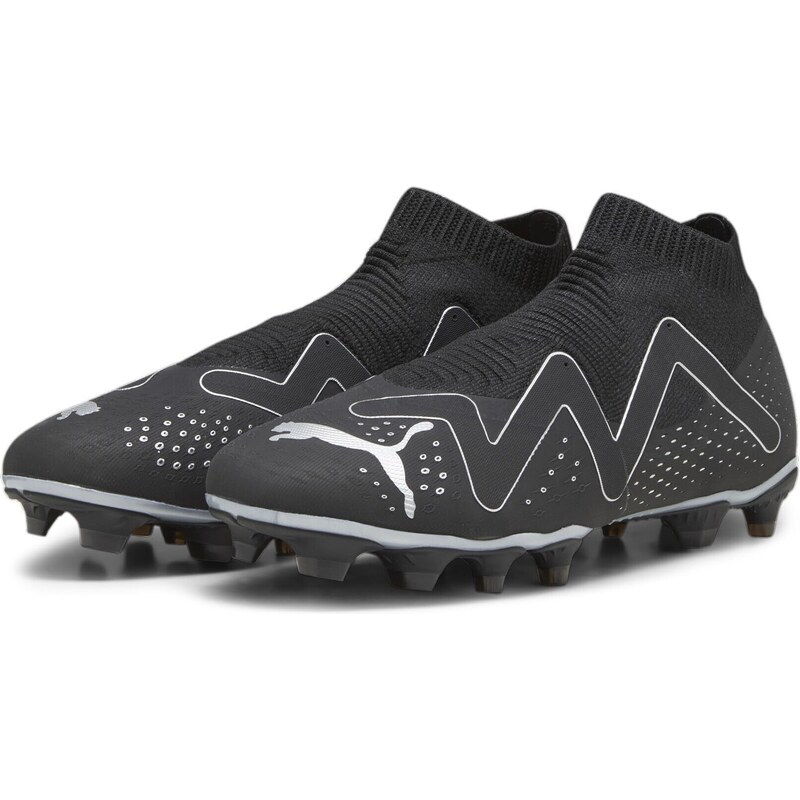 PUMA Men's Sport Shoes FUTURE MATCH+ LL FG/AG Soccer Shoes, PUMA BLACK-PUMA SILVER, 46.5