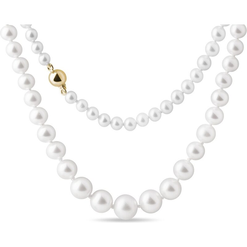 Konische Perlenkette mit Goldbefestigung KLENOTA K0011303