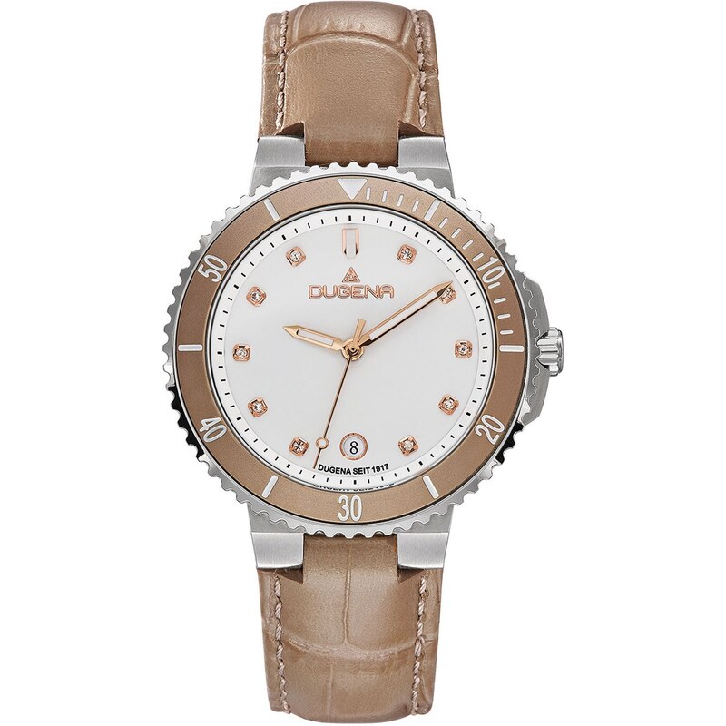 Dugena Damen-Armbanduhr Lederband Taupe 4461100