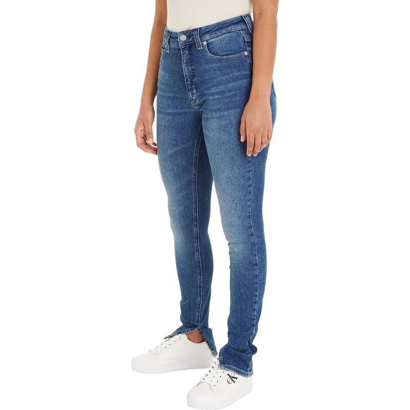Calvin Klein Jeans Damen Jeans High Rise Ankle Skinny Fit, Blau (Denim Dark), 25W / 30L