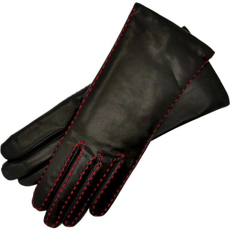1861 Glove manufactory Foligno Black with Red Leather Gloves