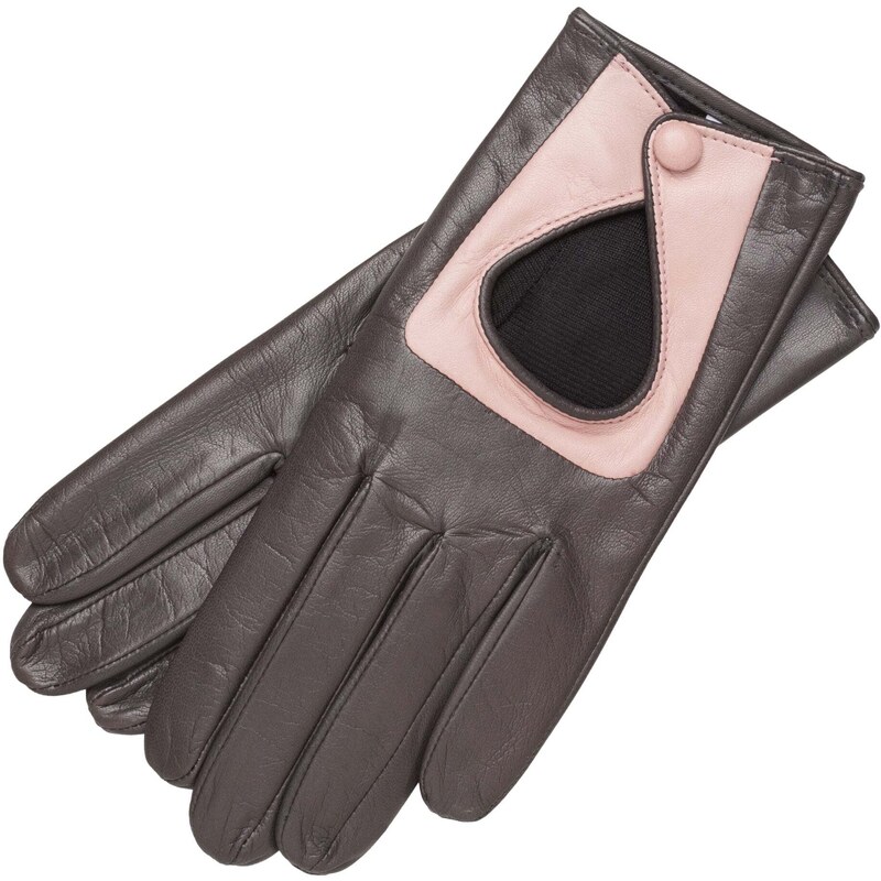 1861 Glove manufactory Livorno Grey and Rose Leather Gloves